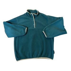 Vintage Woolrich Quarter Snap Neck Fleece Size Large Color Teal